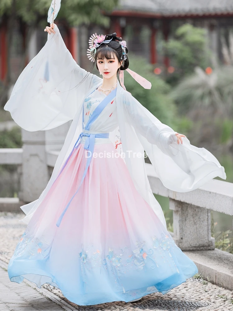 2021 волшебный Древний китайский костюм hanfu платье для женщин с вышивкой в ретро