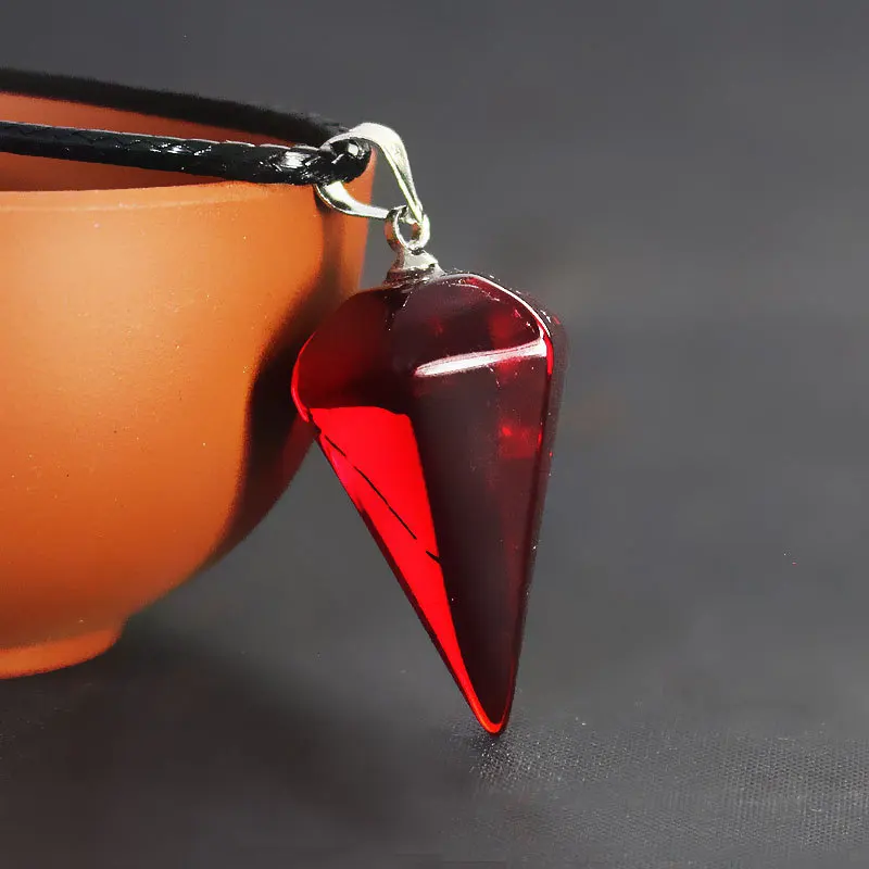 Мужские и женские цепочки из натуральной кожи ожерелье с кулоном конического