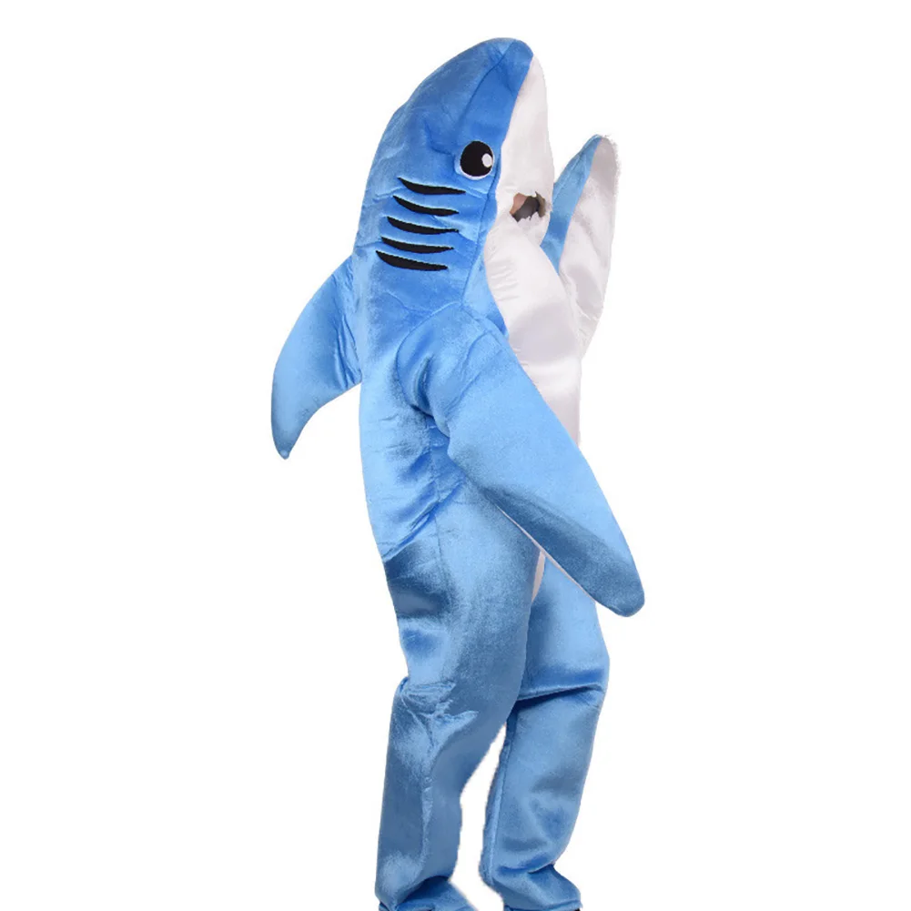 Blue Shark Костюм голубой акулы для взрослых и детей, карнавальный костюм акулы, унисекс, костюм морского животного, забавное нарядное платье на Хэллоуин, маскарадный костюм челюсти - Цвет: Blue Shark