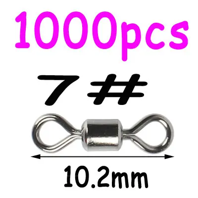 1000pcs size7 1000 шт 8 Форма медный Вращающийся шарнир для рыбалки поворотный оснастки двойное твердое кольцо рыболовные снасти для троллинга Джиги Крючки - Цвет: 1000pcs size7