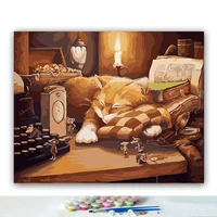 new diy colorings pictures by numbers with colors five cats in the basket picture drawing painting