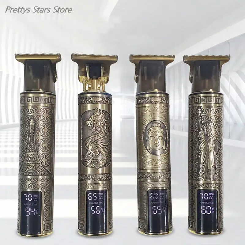 T Bald Head Hair Clipper Mower Rechargeable Trimmer T-Outliner Barber Shaving Machine Vintage Cordless Haircut Men Cutter Shaver