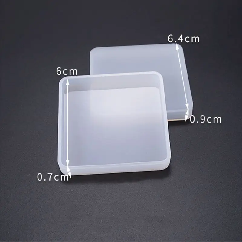 

3 Pcs Crystal Epoxy Mold DIY Handmade Mirror Square Round Highlight Silicone Mould A0KD