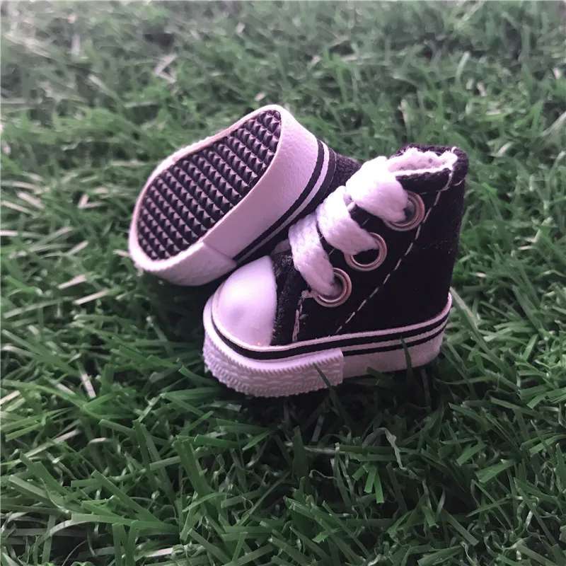 1 пара 3,5 см кукольная обувь для BJD кукла мини обувь для русской куклы 1/6 кроссовки BJD туфли кукольные аксессуары 9 цветов на выбор - Цвет: Черный