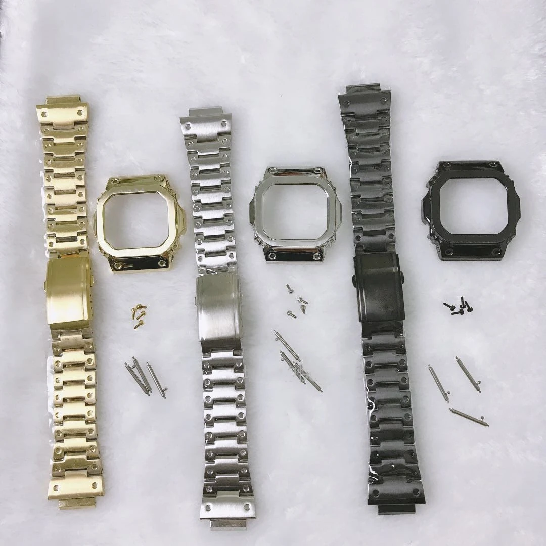316L Нержавеющая сталь ремешок для наручных часов и ободок DW5600 GW-M5610 GW-5000 с