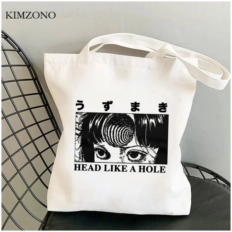 

Сумка для покупок Junji Ito, Хлопковая Сумка-тоут, многоразовые сумки для покупок, сумка для покупок, тканевые сумки, многоразовые хозяйственные...