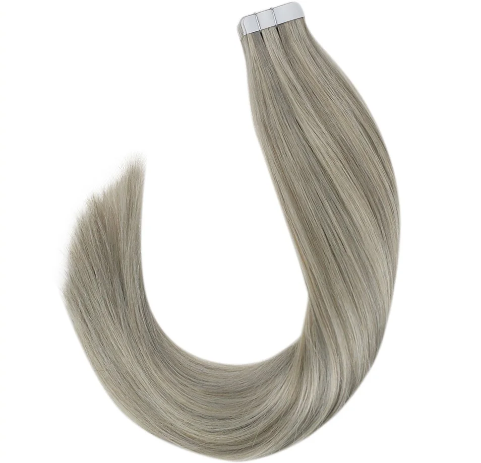 Полный блеск Balayage цвет омбер человеческие волосы на ленте для наращивания 20 шт 50 г блонд коричневый лента для наращивания машина сделано remy - Цвет: Gary 60