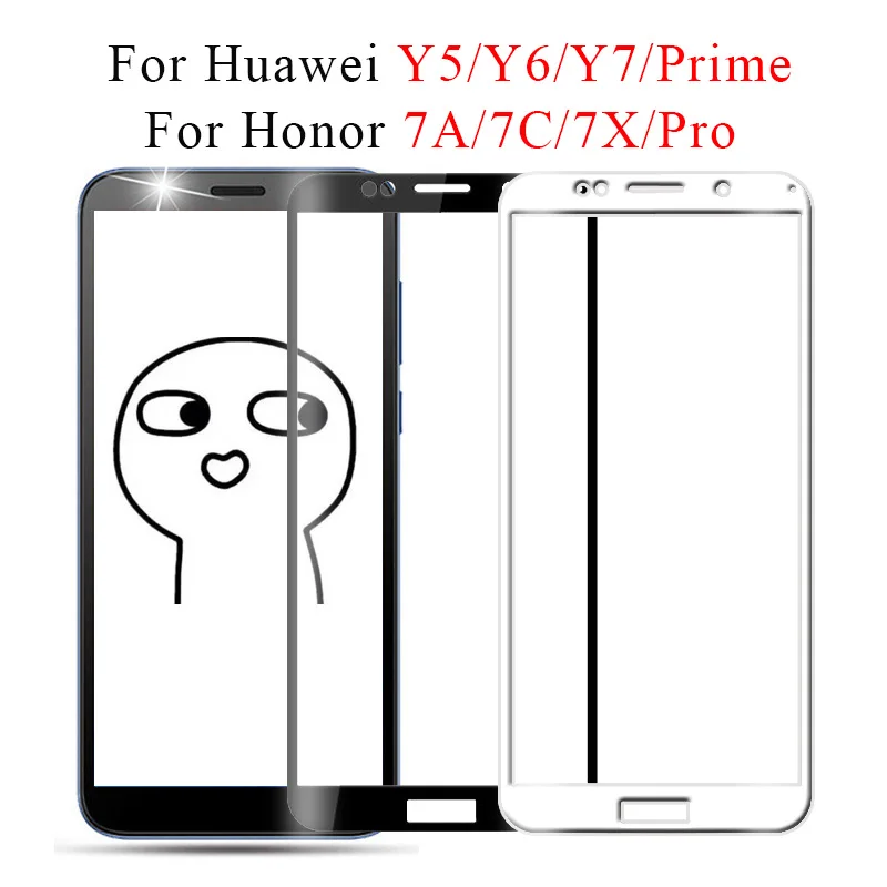 Для Huawei Y5 2019 Защитное стекло для экрана Y7 Y6 Prime 2018 закаленное защитное Honor 7a 7c Pro