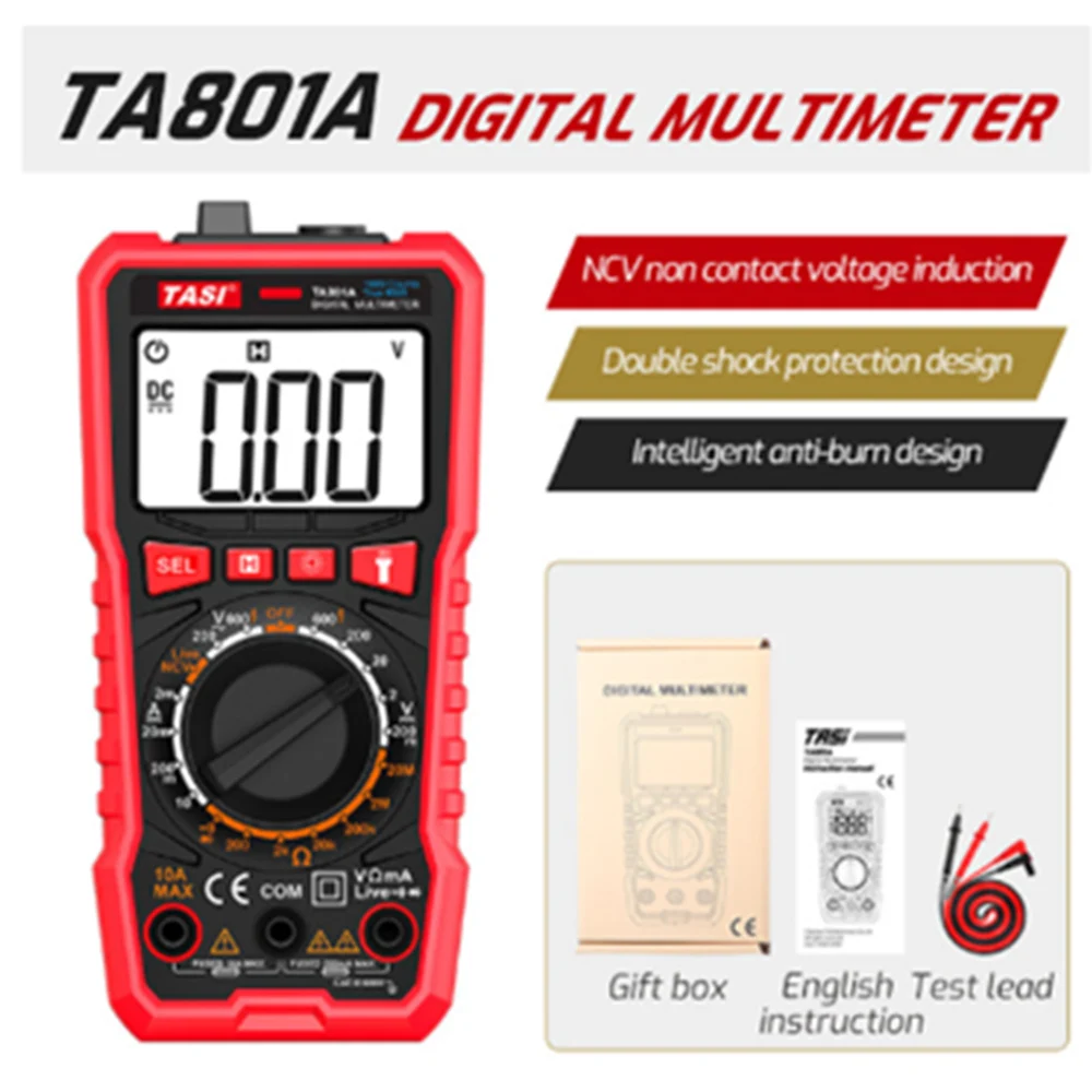 Бытовой Универсальный метр Цифровой мультиметр переменного тока амперметр 1 шт.