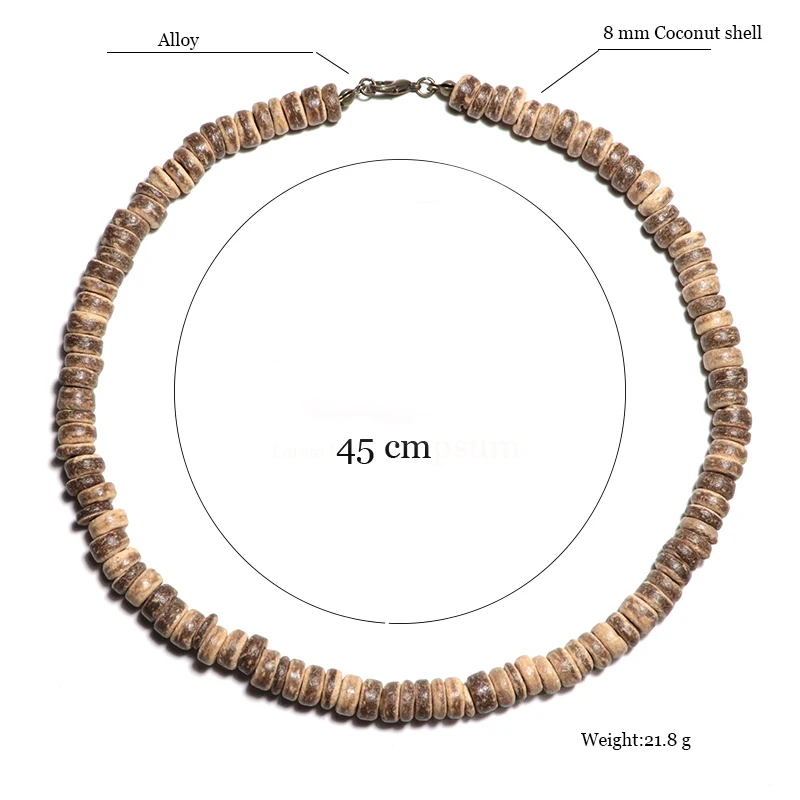 Ожерелье мужское из 100% натурального дерева 18 дюймов | Украшения и аксессуары