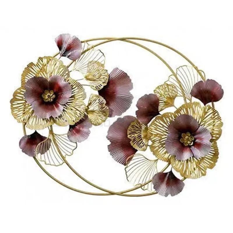 

Sofa background decoration three-dimensional wall decoration modern ginkgo leaf wall hanging iron Pendant in living room