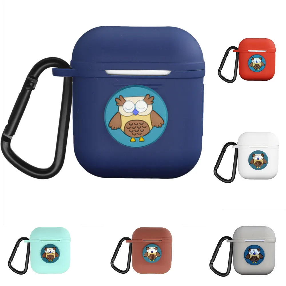 Силиконовый ударопрочный водонепроницаемый защитный чехол в форме совы для AirPods