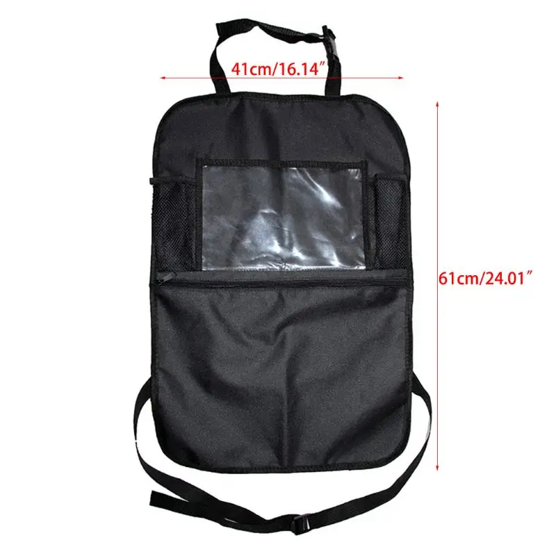 

D2TB Backseat Organizer for Kids Kick Mats Back Seat Car Protector with Multi Pocket Storage Bag Holder for ipad Tablet Bottle 2