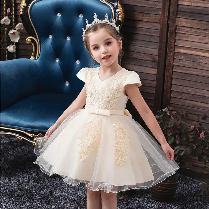 Новинка кружевное платье принцессы с вышивкой для выпускного вечера Детские