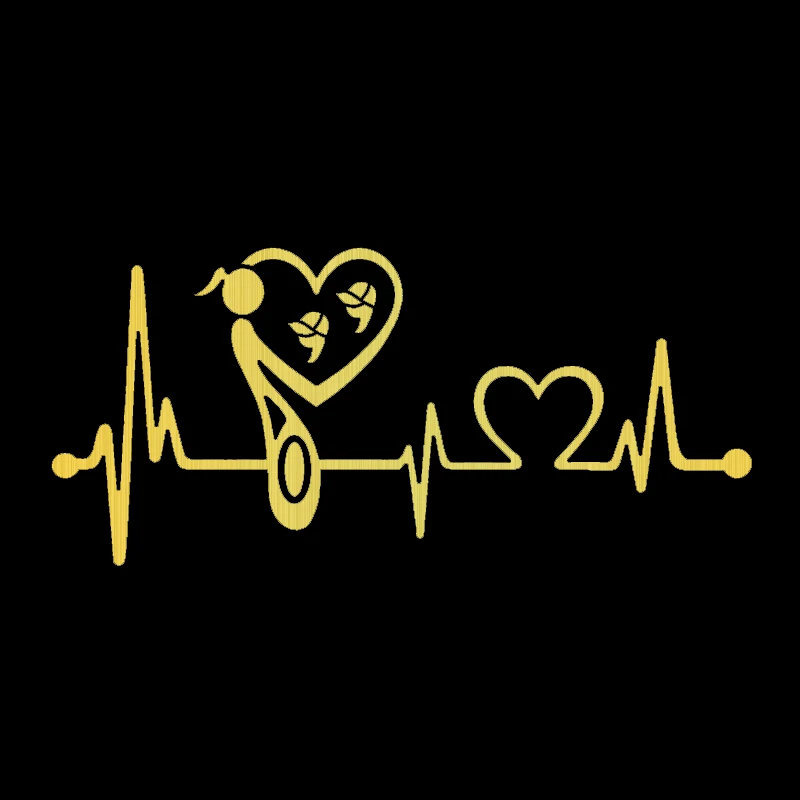 

S51354 Various Sizes/Colors Car Stickers Vinyl Decal Mom Twin Boys Heartbeat Lifeline Motorcycle Decorative Accessories