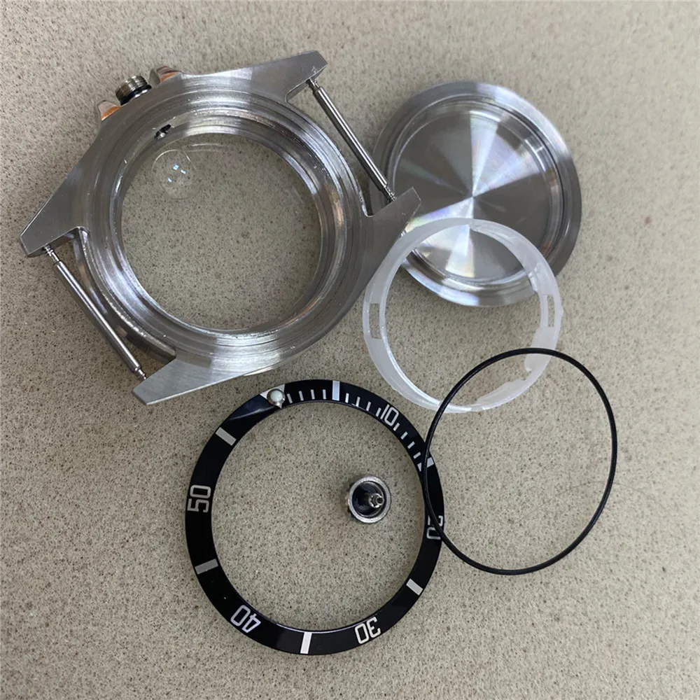 Чехол для часов из нержавеющей стали 40 мм с алюминиевым кольцом и сапфировым