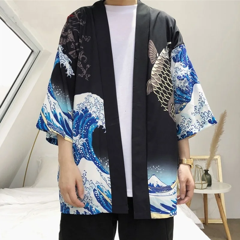 Японский кардиган кимоно мужской obi yukata мужская японская одежда самураев