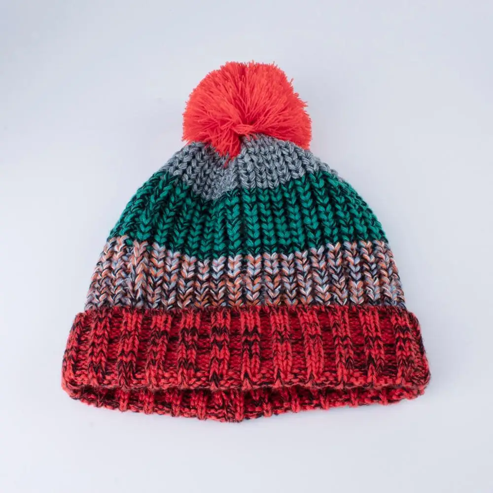 Зимняя вязаная шапка с черепом для мальчиков и девочек флисовой