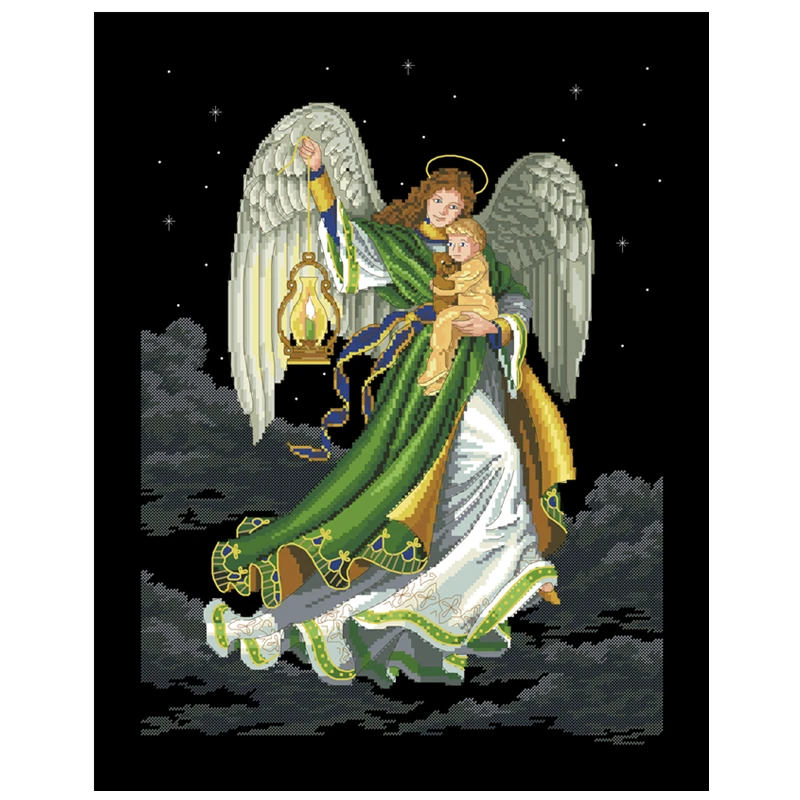 Набор для вышивки крестом Angel of dreams рисунок с рисунком фарфора 18ct 14ct 11ct черный
