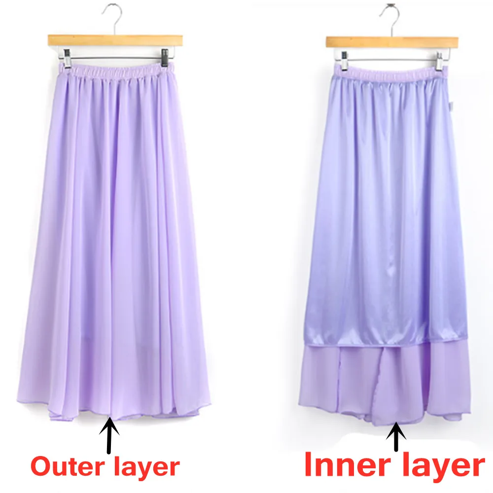 

Fashion Women Sexy Beautiful Stretch High Waist Pure Color Chiffon Skirt Beach Skirt YF045
