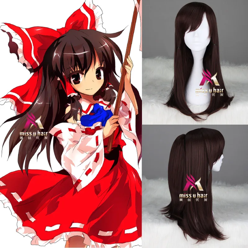 Парик для косплея хакури рейму из TouHou Project Remilia Scarlet длинные вьющиеся волнистые
