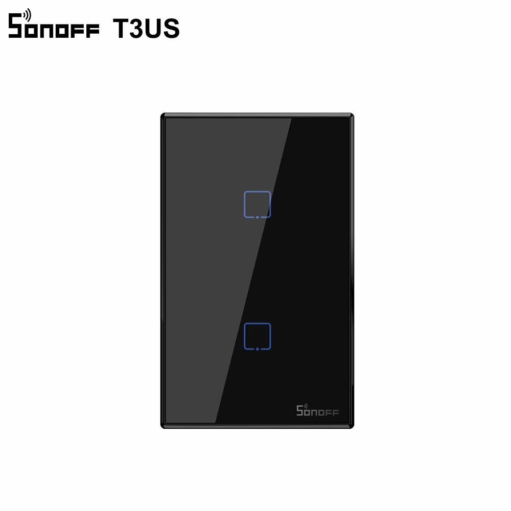 Sonoff T2 US 2 Gang Интеллектуальный выключатель света SONOFF T1 T2 T3 Интеллектуальный переключатель Wi-Fi Сенсорный экран пульт дистанционного управления 1/2/3 433 МГц RF/Голосовое управление/приложение/сенсорный экран Управление умный дом Alexa Google Home - Color: Sonoff T2 US 2 Gang