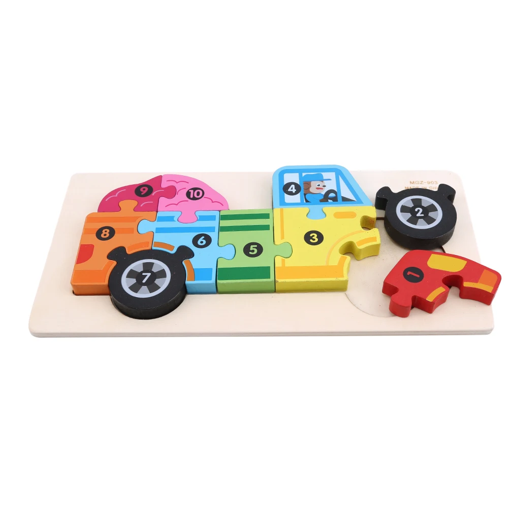 

New Puzzles Wood Montessori Baby Learning Toys Cartoon Animal Digital Puzzles Educational Games For Children Kids Wooden Puzzles