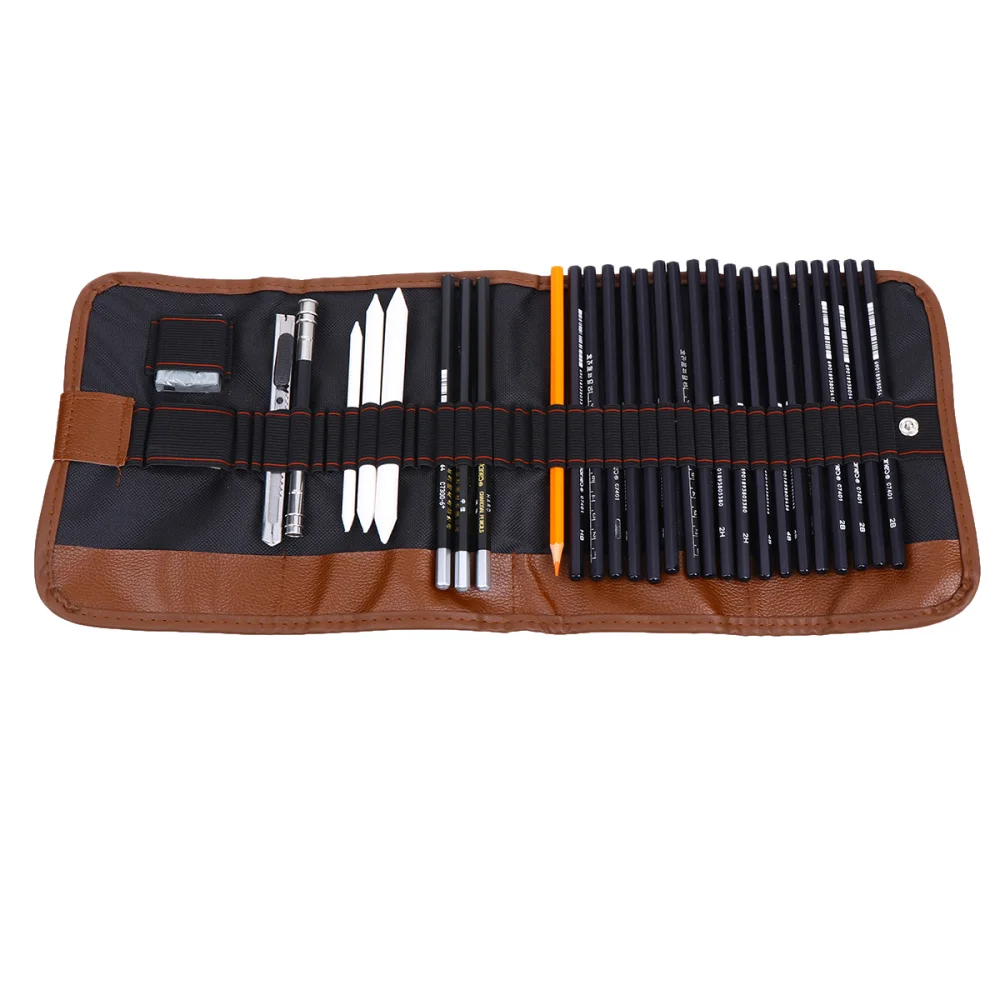 

1 Set/30pcs Sketch Pencil Set Portable Sketch Supplies Professional Painting Tools Accessories for Home School