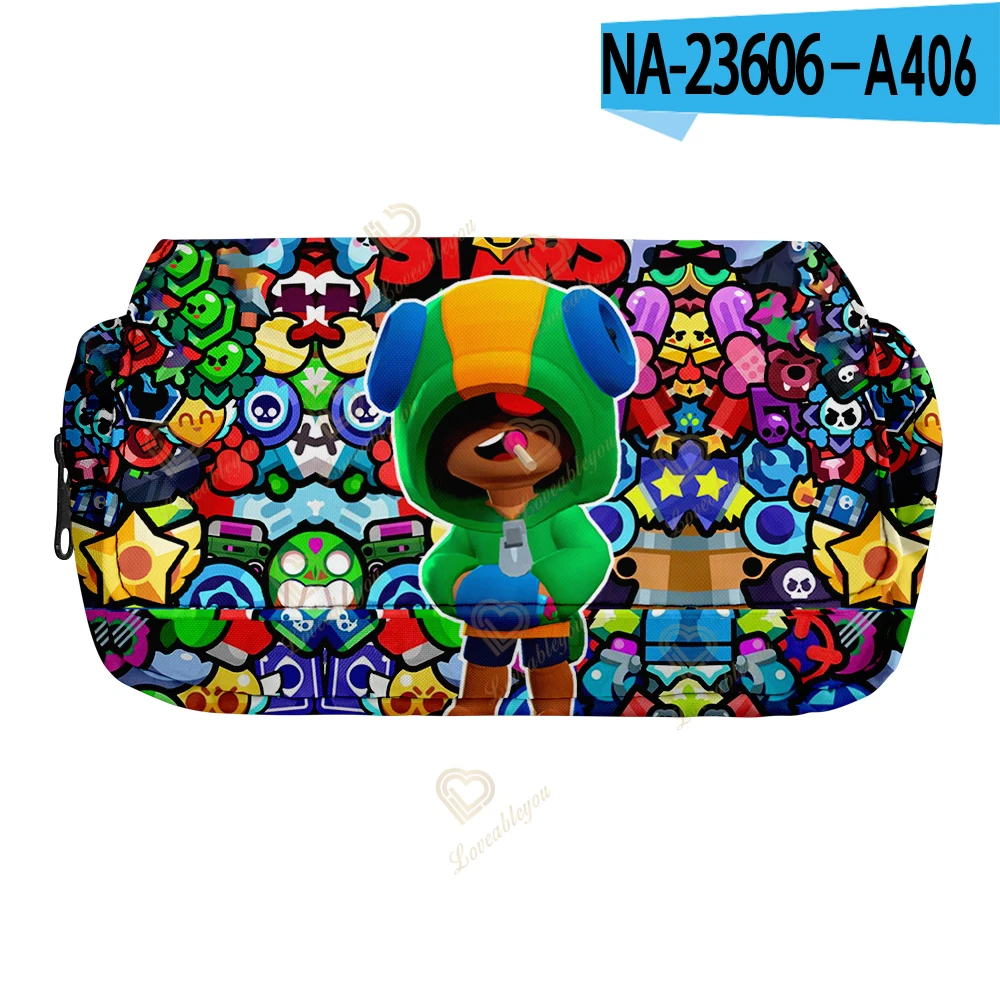 

New Anime Leon Crow Spike Shelly Colt Jessie Brock Figure Pattern Pen Pencil Bag Case Zipper Cosmetic Bag 5cm Leon Action Toys
