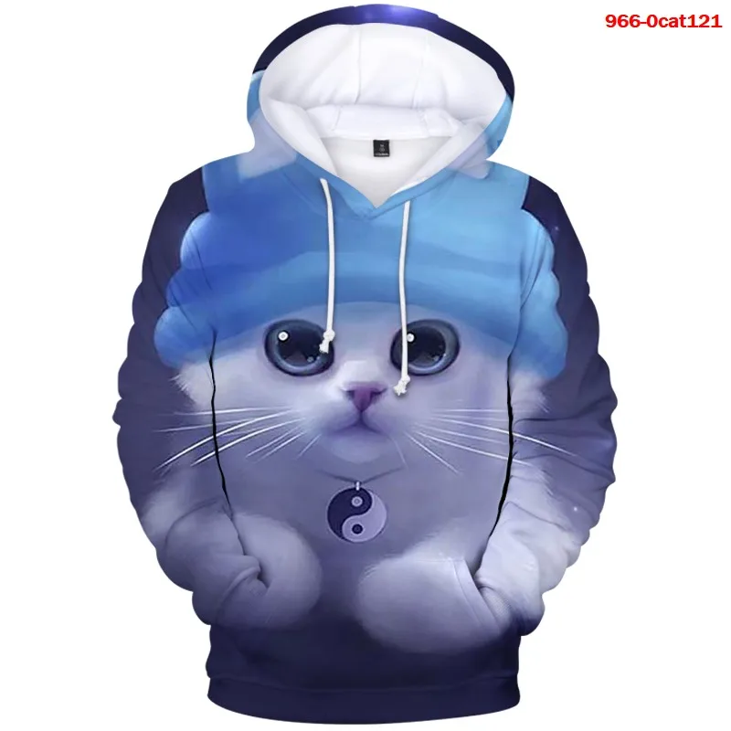 

Anime Cartoon Hoodies Cat 3D Printed Men Women Hooded Sweatshirts Clothing Funny Pullover Hoodies Individuality Streetwear Tops