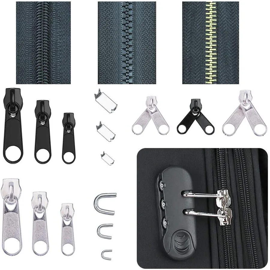 169 Pcs Zipper Repair Kit Replacement Pull Rescue with Install Pliers Tool &amp Extension Pulls for Clothing Jackets | Дом и сад