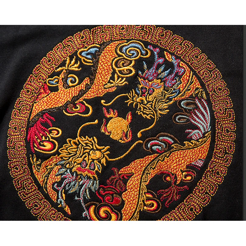 Толстовка мужская флисовая с круглым вырезом и вышивкой | Мужская одежда