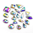 Кристаллические стразы Qiao новой формы с плоским дном, кристаллы с плоским дном для горячей фиксацииГладкие Кристаллы с плоским дном, 30 видов камней
