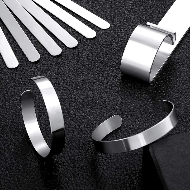 

9 Pieces Stainless Steel Bracelet Blank DIY Bangle Blank Cuff Bracelet Blank with Bracelet Bending Bar Bending Tool