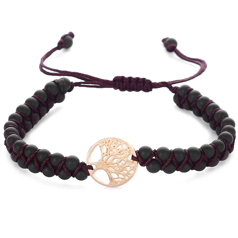 

4mm Turquoise Natural Stone Braids Bracelet Yoga Friendship Duplex Hand-knitted Bracelet Fashion Jewelry for Women Men
