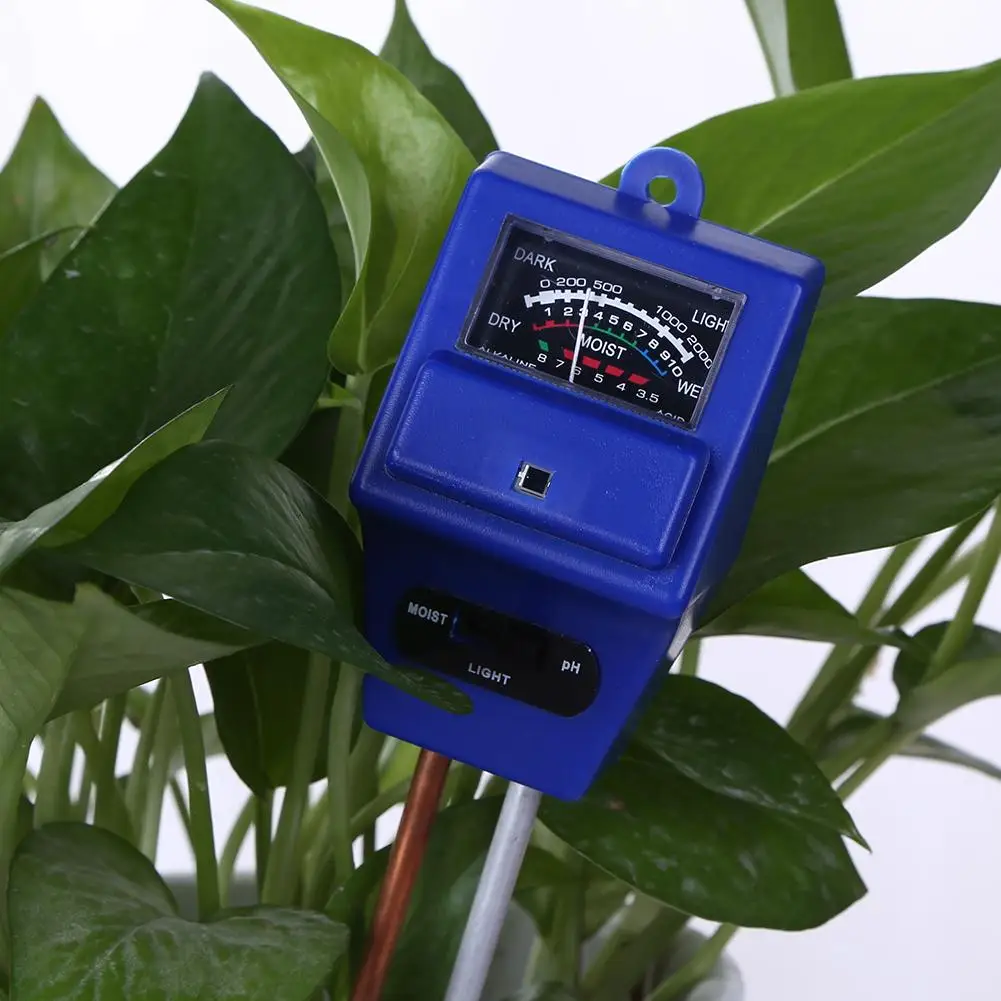 

3-in-1 Soil PH Meter Flower Pot Hygrometer Soil Tester Plants Growth Moisture Light Intensity Meter Instrument