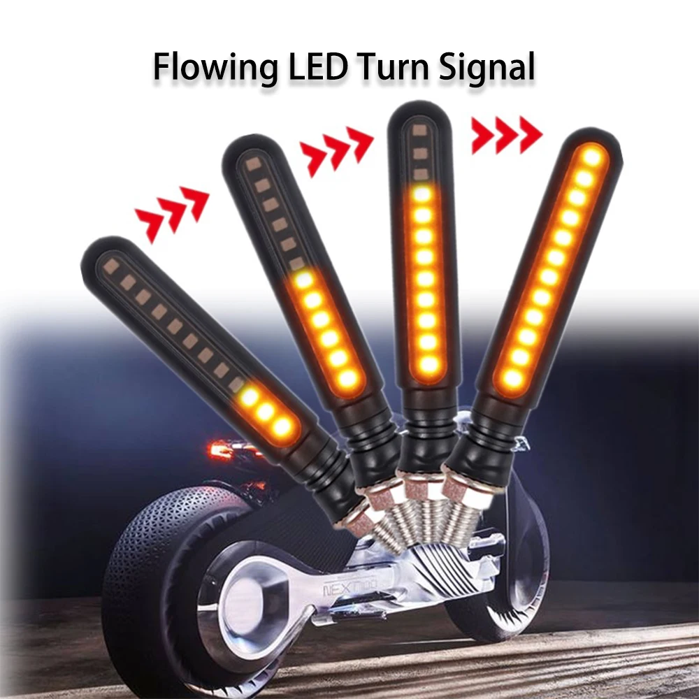 

Светодиодный сигнал поворота для мотоцикла, акрилосветильник поворотник, 12 светодиодов, DC 12 В, желтый, с потоковой водой, ОПП пакет
