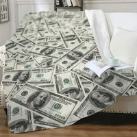 nknk money blankets dollar bedspread for bed harajuku plush throw blanket street thin quilt sherpa blanket animal high quality