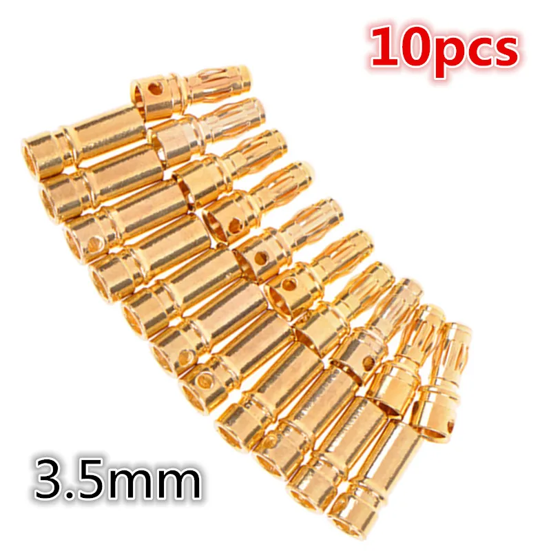 

10 пар/уп. 3,5 мм штекер + гнездо позолоченный Пуля банан Разъем для RC двигателя Разъем батареи