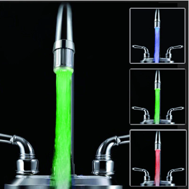 Светодиодный светильник водопроводный кран датчик температуры RGB светящийся