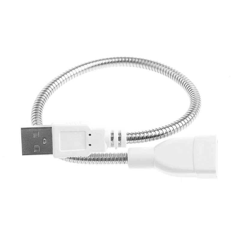 

New Flexible Metal Hose Power Supply USB Adapter Cable Extension Cord For Lamp Fan