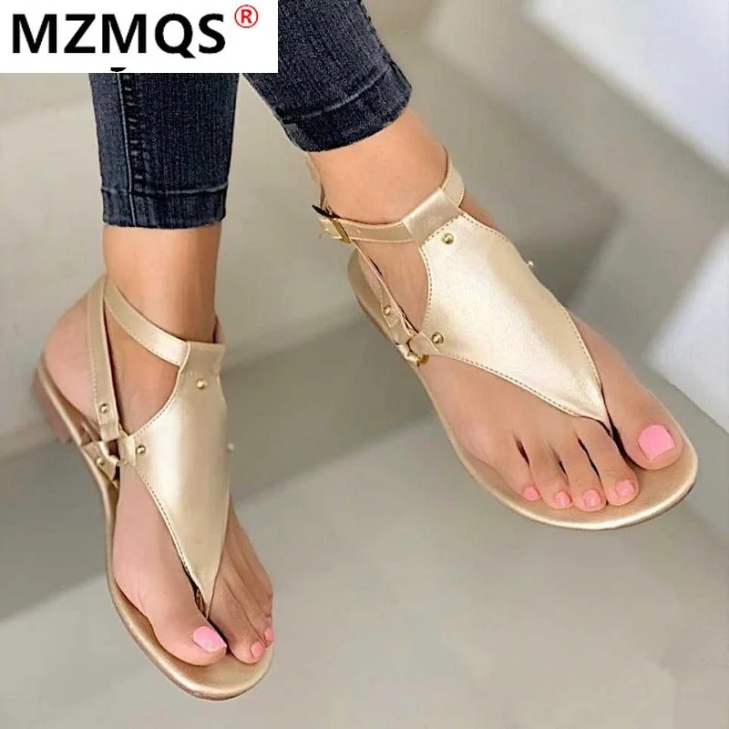 

Summer Flat Women Sandals Gladiator Black Open Toe Ladies Beach Sandals Roman Buckle Strap Female Shoes 2021 Big Size Flip Flops
