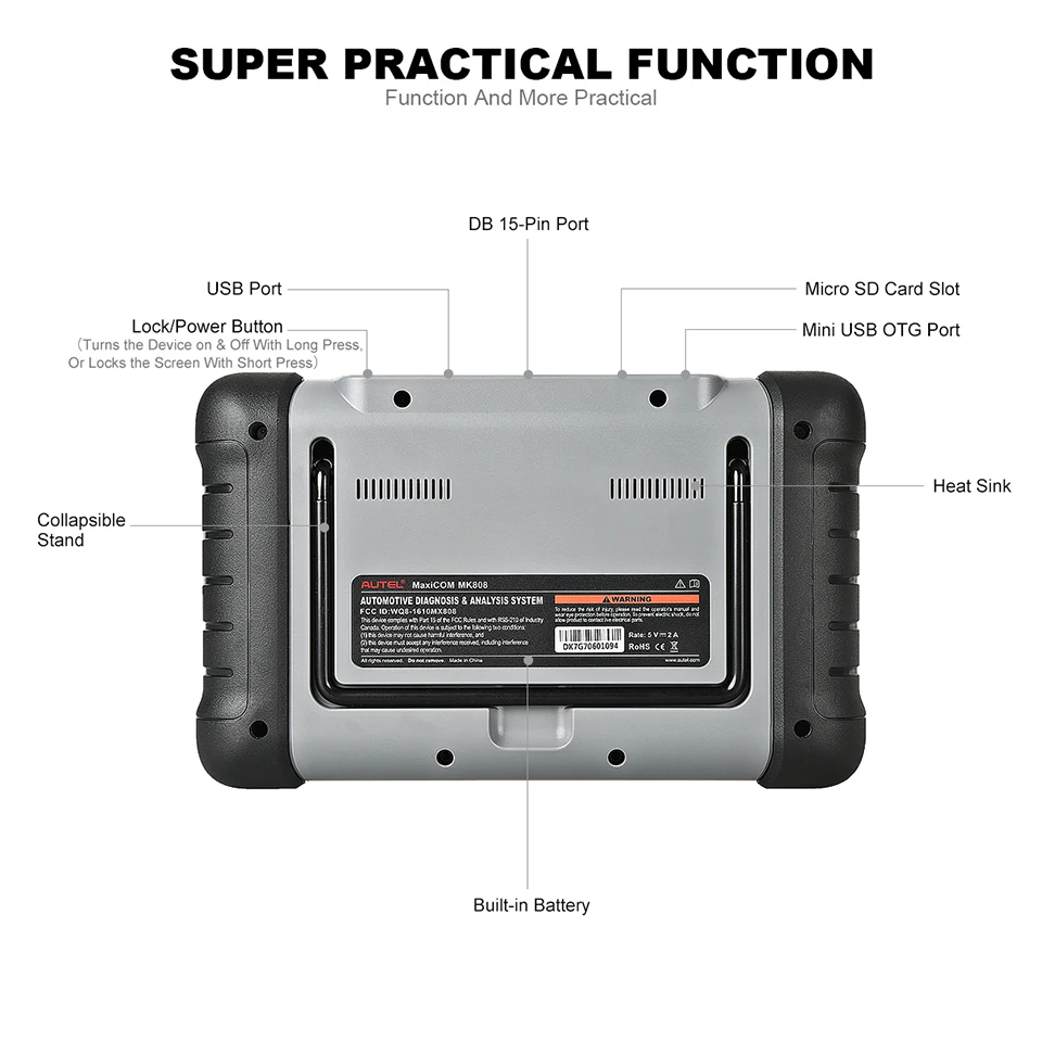 Autel MaxiCom MK808 MX808 диагностический инструмент автомобильный OBD2 сканер анализатор двигателя вся система OBD2 диагностический сканер ключ программист
