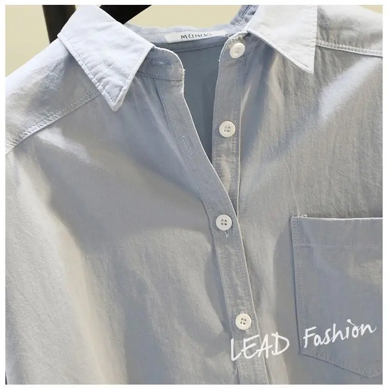 

Blouses Women Cotton Long Sleeve Shirts Solid Turn Down Collar Casual White Ladies Tops Spring Autumn Blusas Femininas Wholesale