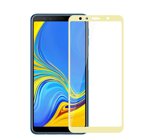 Защитное стекло для экрана и объектива камеры Samsung Galaxy A7 2018 A750 2 в 1 | Мобильные