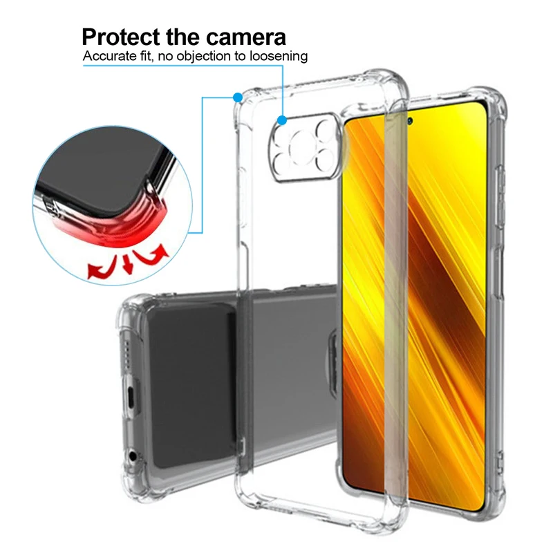 Poco X3 3x Pro NFC Pocox3 Case Shockproof Armor Transparent Camera Protector Back Cover For Xiaomi Poco X3 3x Pro NFC Pocox3 X 3