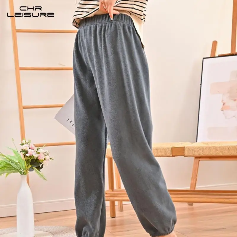 

CHRLEISURE Women's pants Winter Thickening Plus Velvet Loose Sweatpants Women Pants winter pants women