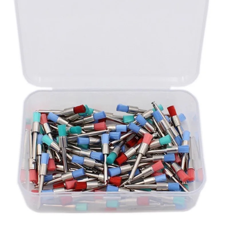 100 шт. разноцветные нейлоновые плоские зубные щётки для полировки зубов | Красота