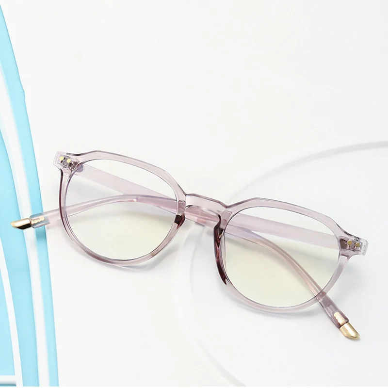 

Blue Light Glasses Vintage Women's Eyeglasses Trends Fashion Polygon Round Computer Eyeglasses Unisex Luxury Designer Decorative