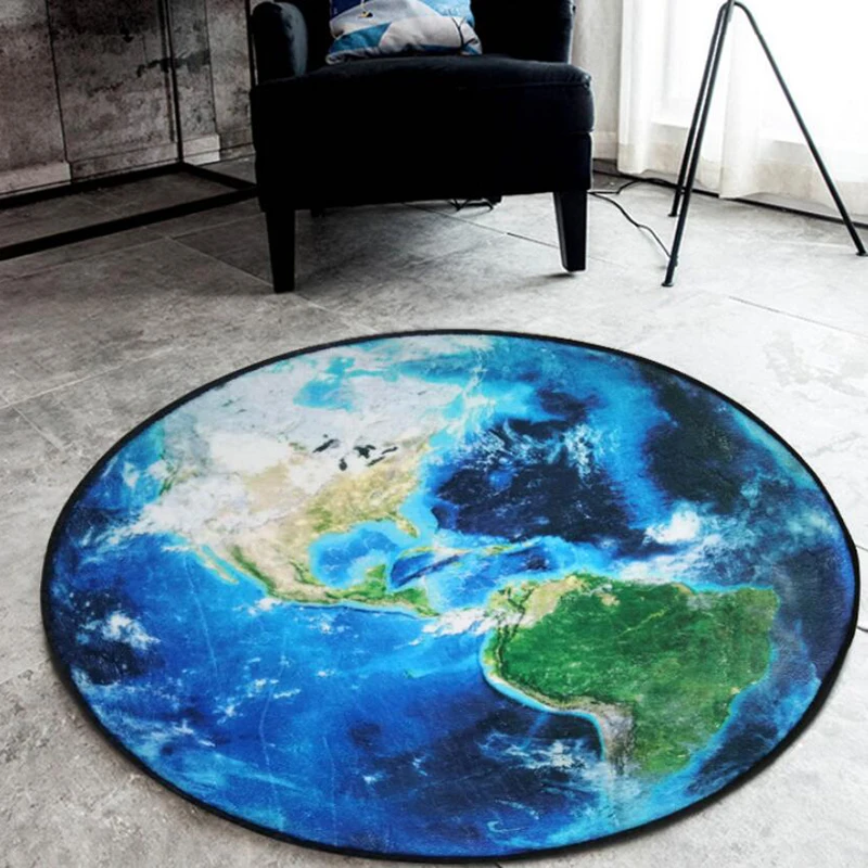 Новый ковер с принтом Галактики для гостиной круглый нескользящий коврик дома